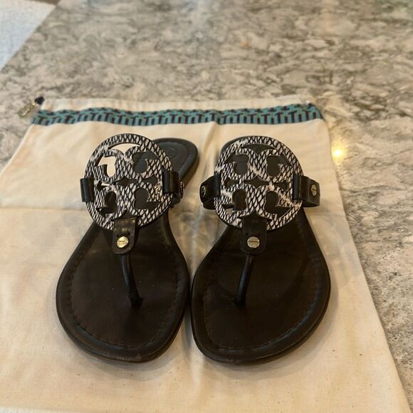 👡 Tory Burch Miller Sandal - Brown - Size 7.5 - With Dust Bag - Picture 1 of 7